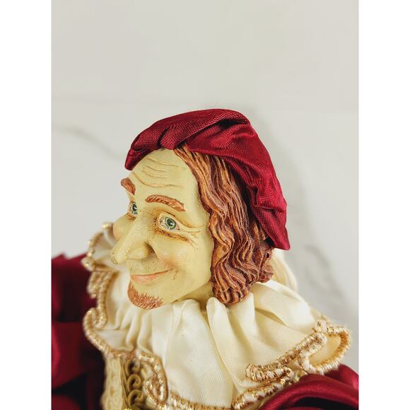 Christmas Victorian Harlequin Jester Rare Aldik Doll Ornament 13" Tradition Gold - Picture 9 of 16